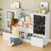 Детски органайзер за играчки масивно дърво и MDF 140x51x80 см