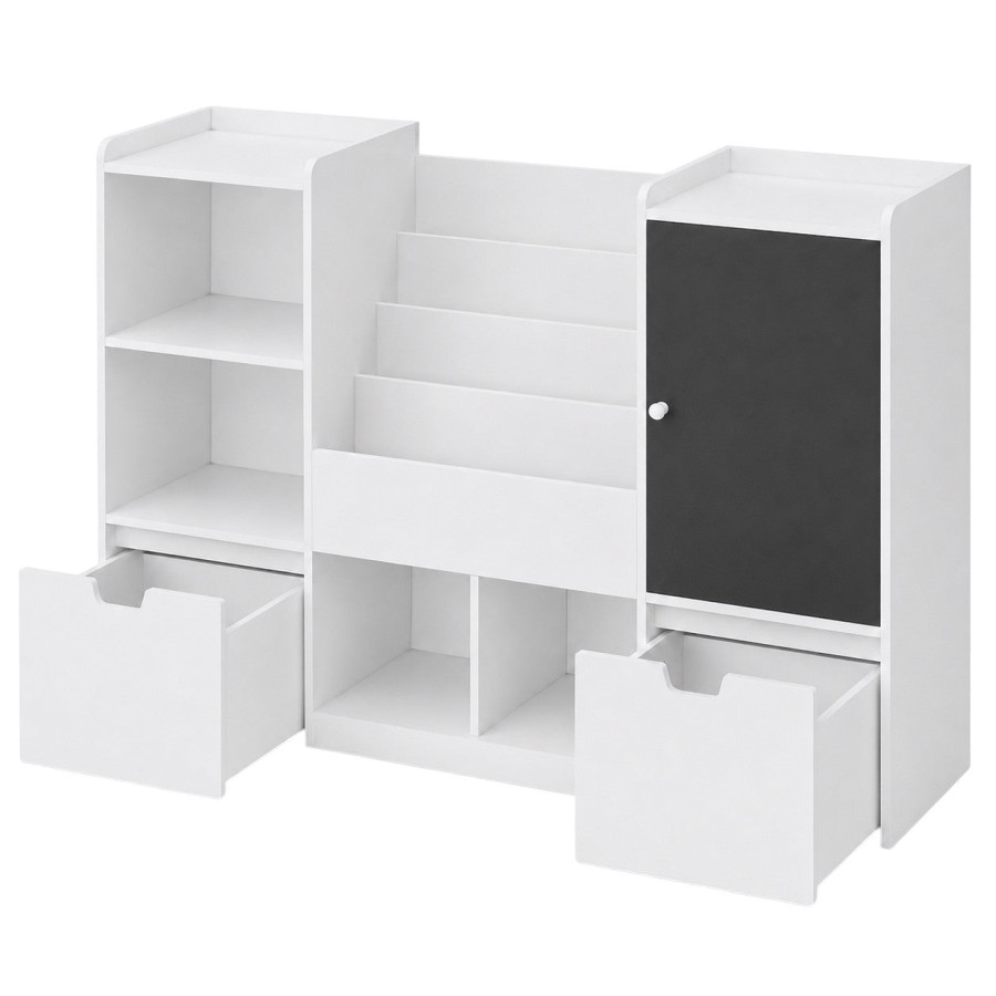 Детски органайзер за играчки масивно дърво и MDF 140x51x80 см