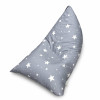 Детски пуф лежанка Little Stars сив барбарон със звезди от 100% памук 127x81x76 см