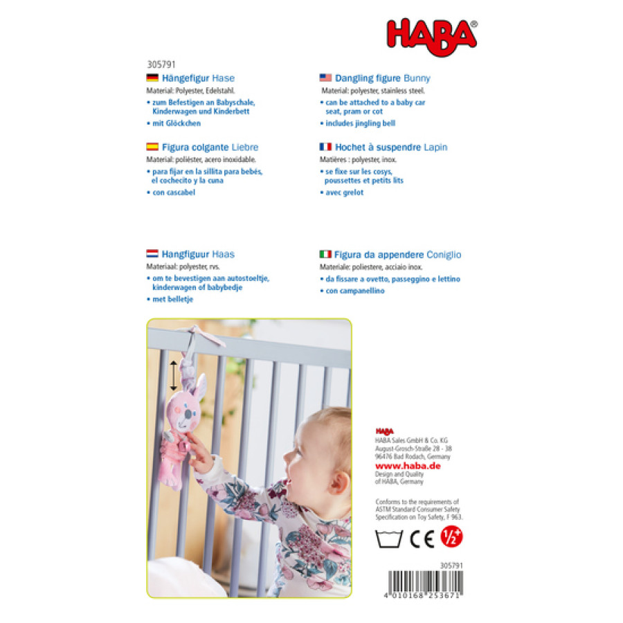 Мека висяща бебешка дрънкалка Заек