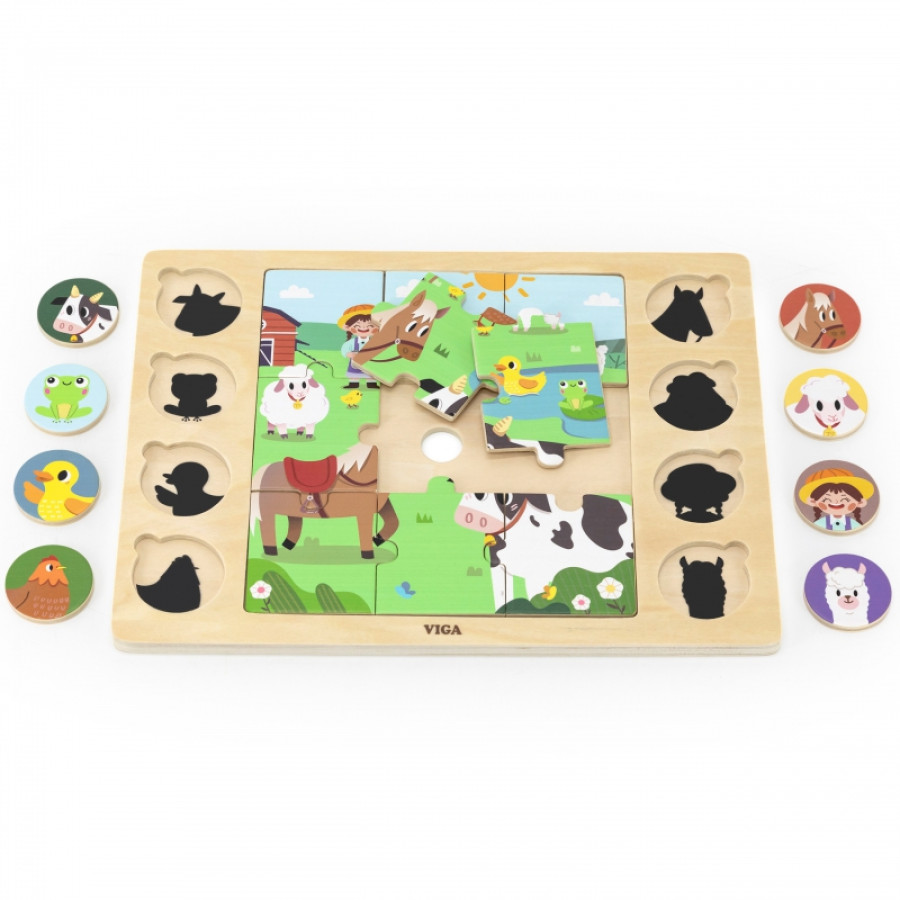 Дървен пъзел Ферма 18 части (18м+)