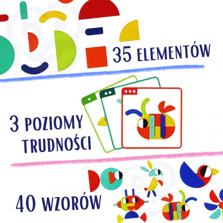 Дървен пъзел Монтесори 55 части 3+ години