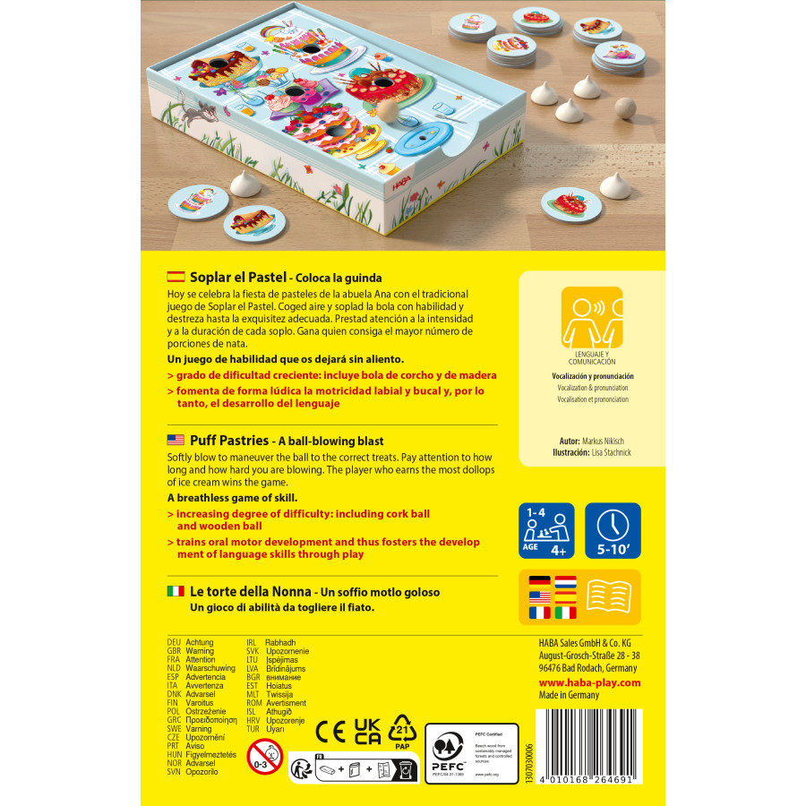 Дихателна логопедична игра Бутер сладкиши 4+ години