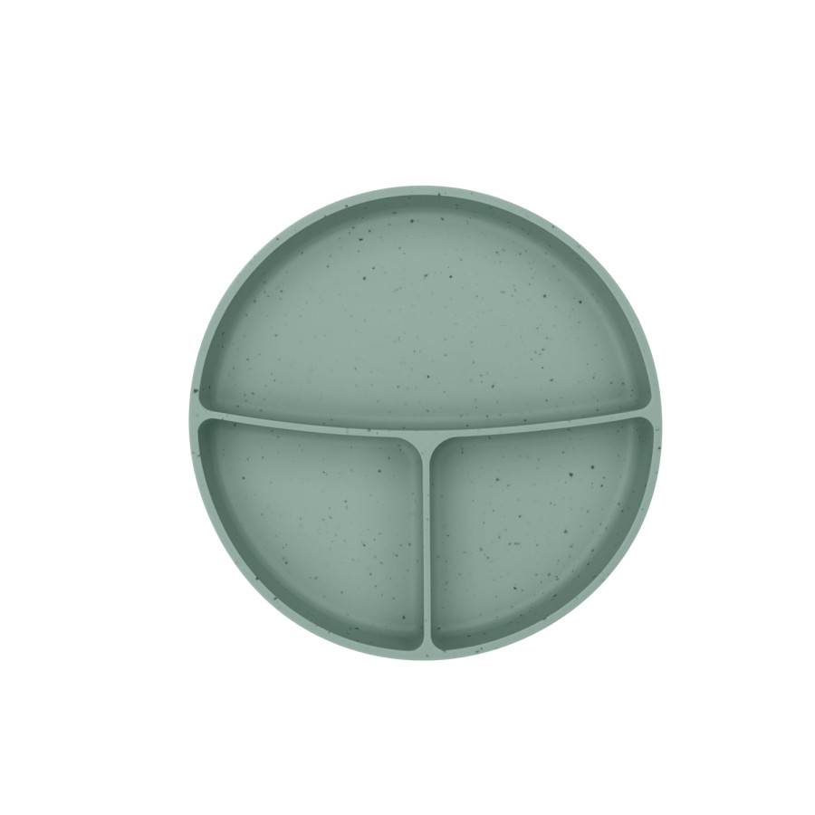 Чиния с отделения и вакуумно дъно Platinum Silicone Sage