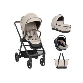 Комбинирана количка 3в1 с кош за новородено Mia Beige