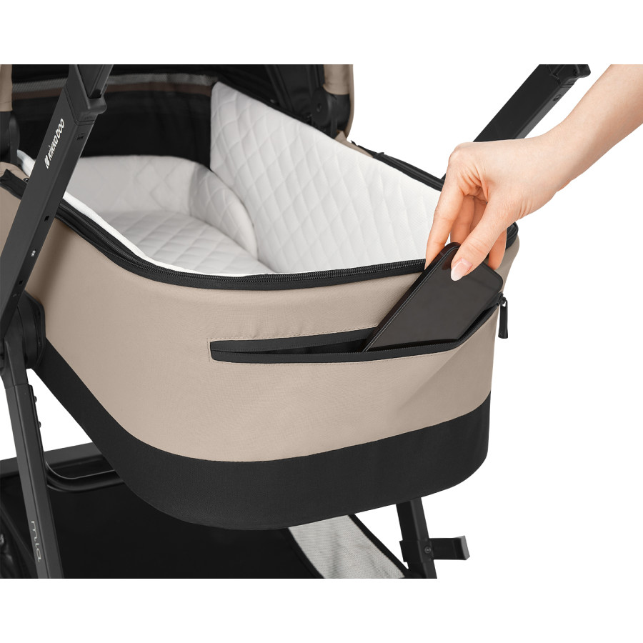 Комбинирана количка 3в1 с кош за новородено Mia Beige