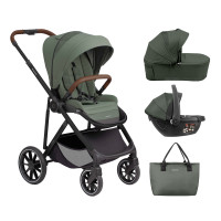 Комбинирана количка 3в1 с кош за новородено Chiara Army Green