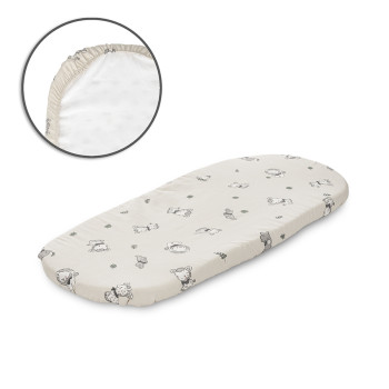Чаршаф с ластик за кош за количка 90/50 см Jungle Beige