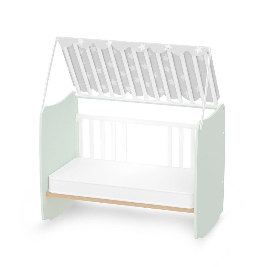 Легло с люлка Stars 60/120 см White and Milky Green