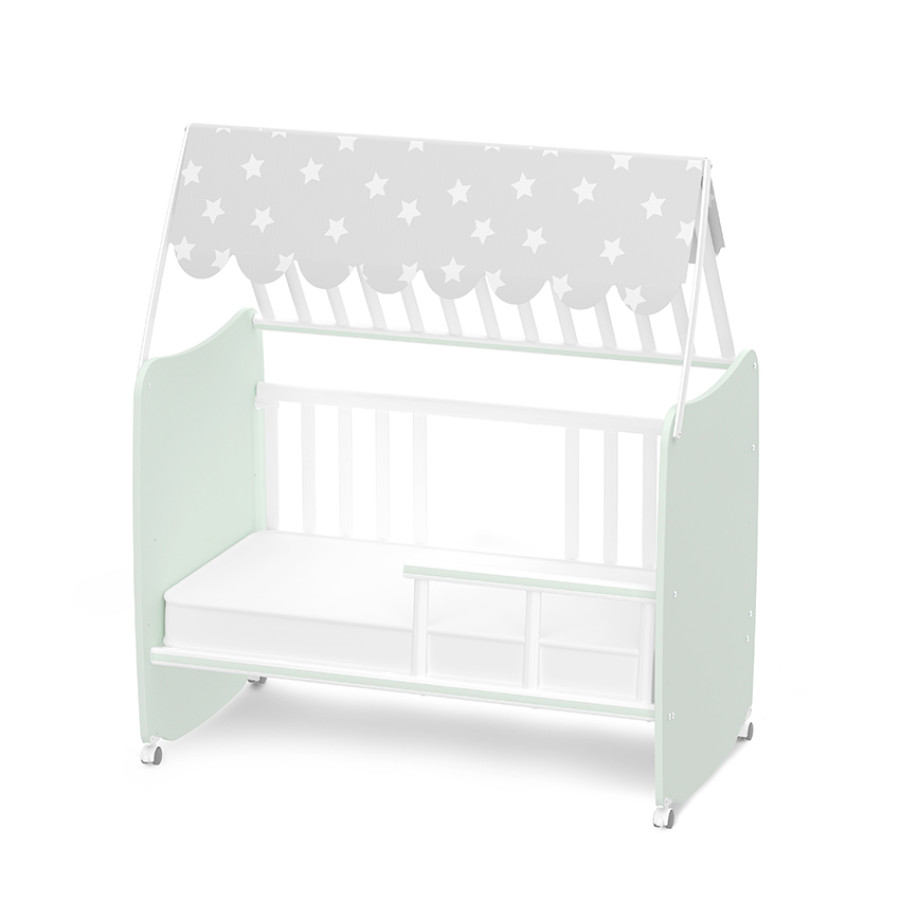 Легло с люлка Stars 60/120 см White and Milky Green