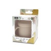 Силиконова чаша дръжки със сламкa Natural Beige