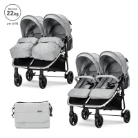 Детска количка за близнаци Duo Grey до 22 кг