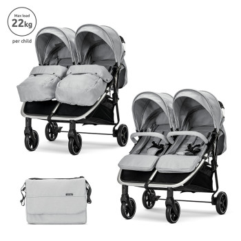 Детска количка за близнаци Duo Grey до 22 кг