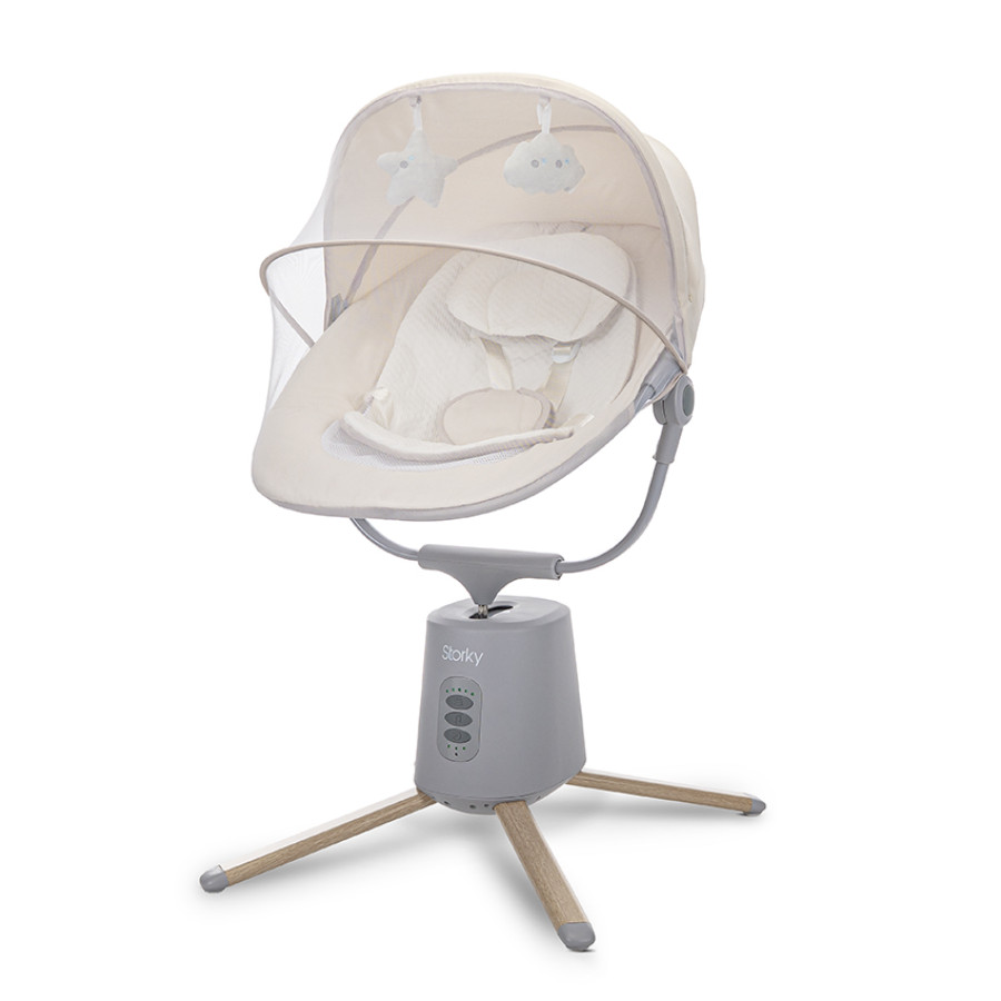 Електрически шезлонг с люлеене Storky Beige