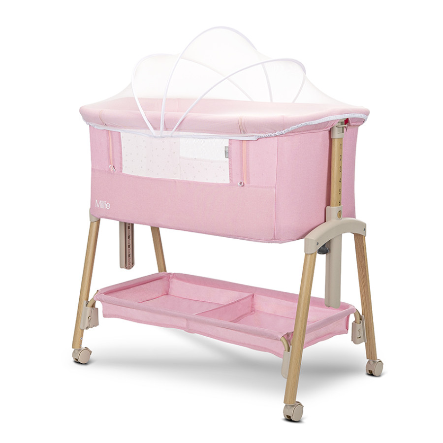Мини кошара Millie с падаща преграда Pink / Wooden Effect