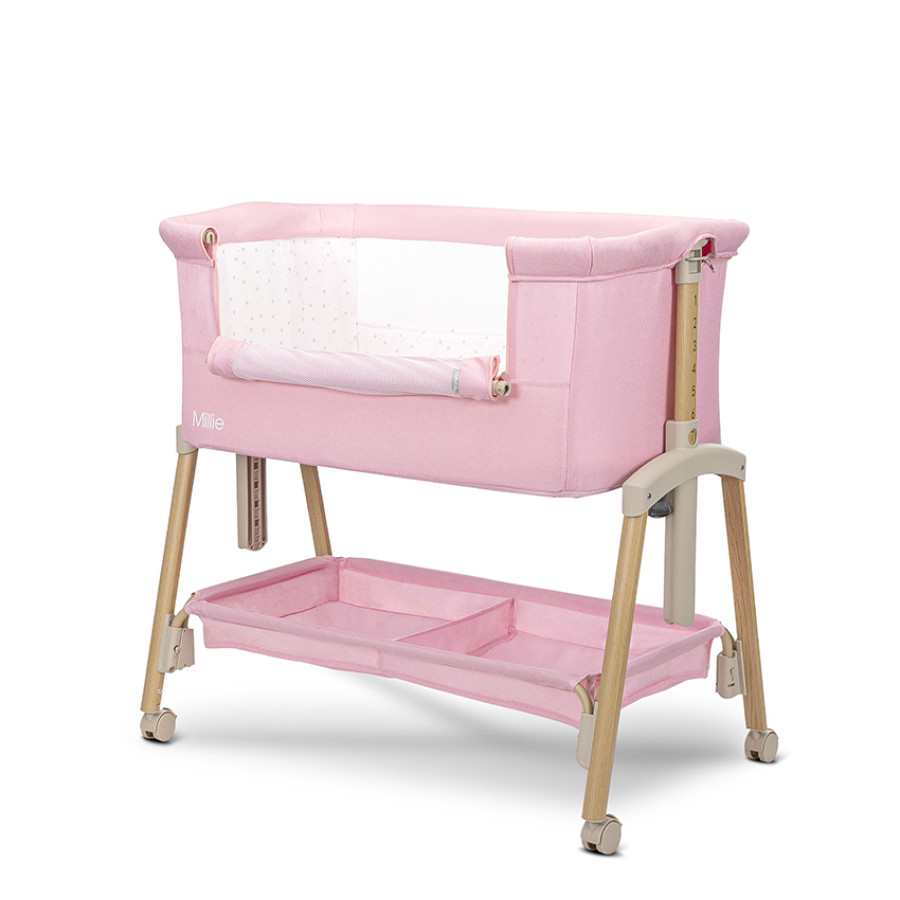 Мини кошара Millie с падаща преграда Pink / Wooden Effect