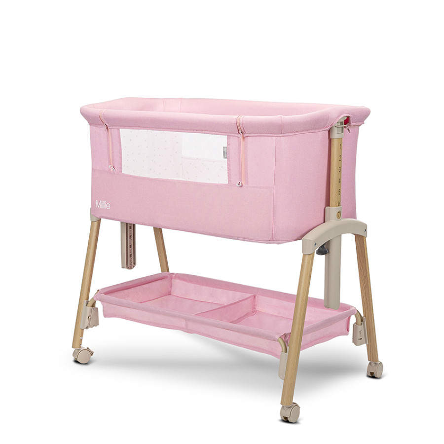 Мини кошара Millie с падаща преграда Pink / Wooden Effect