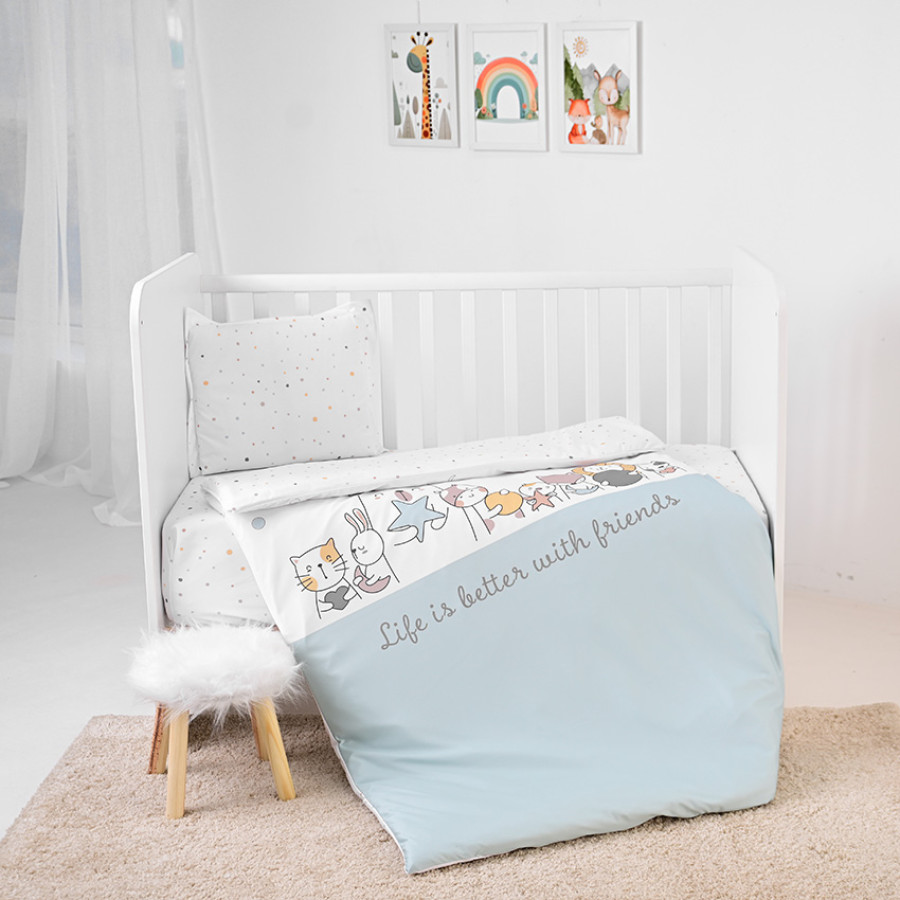 Сет Cosy 3 части ранфорс Happy Friends Blue