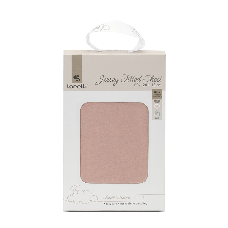 Чаршаф Трико с ластик 60/120 +15 см розов