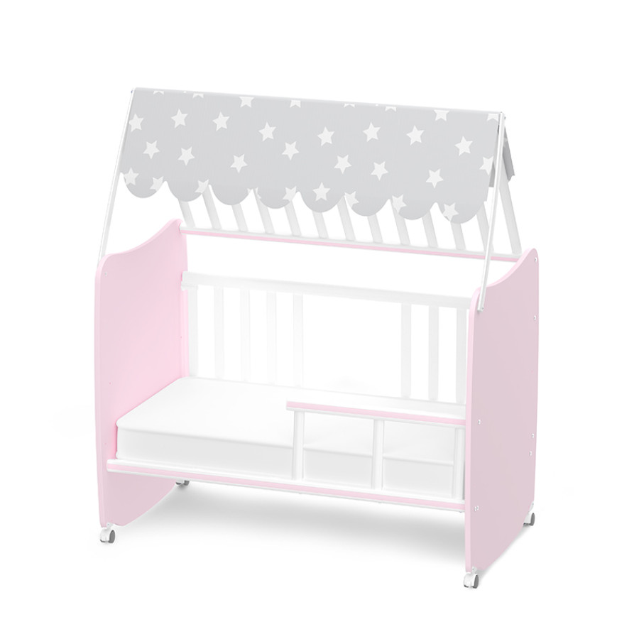 Легло с люлка Stars 60/120 см White and Orchid Pink