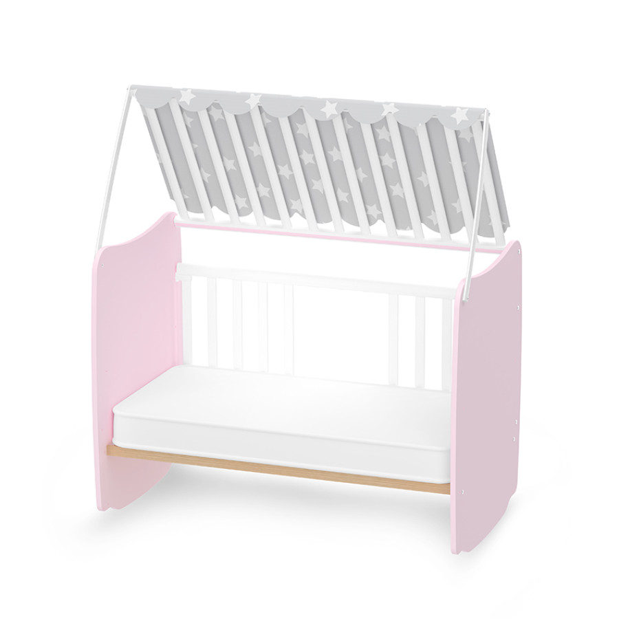 Легло с люлка Stars 60/120 см White and Orchid Pink