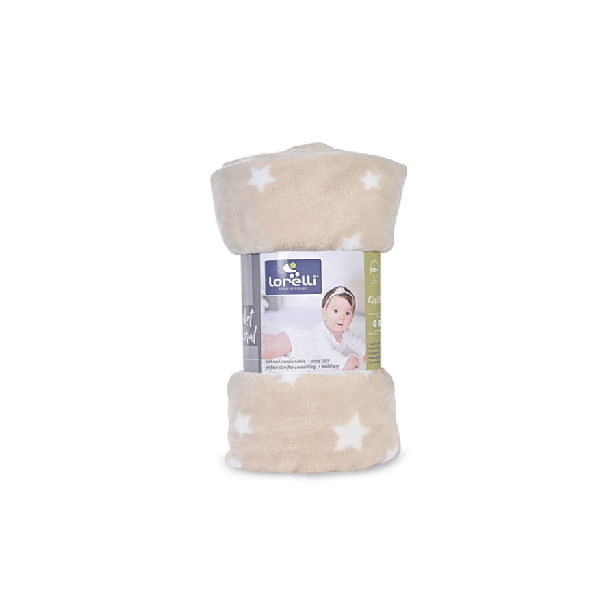 Одеяло Корал 85/100 бежово със звезди