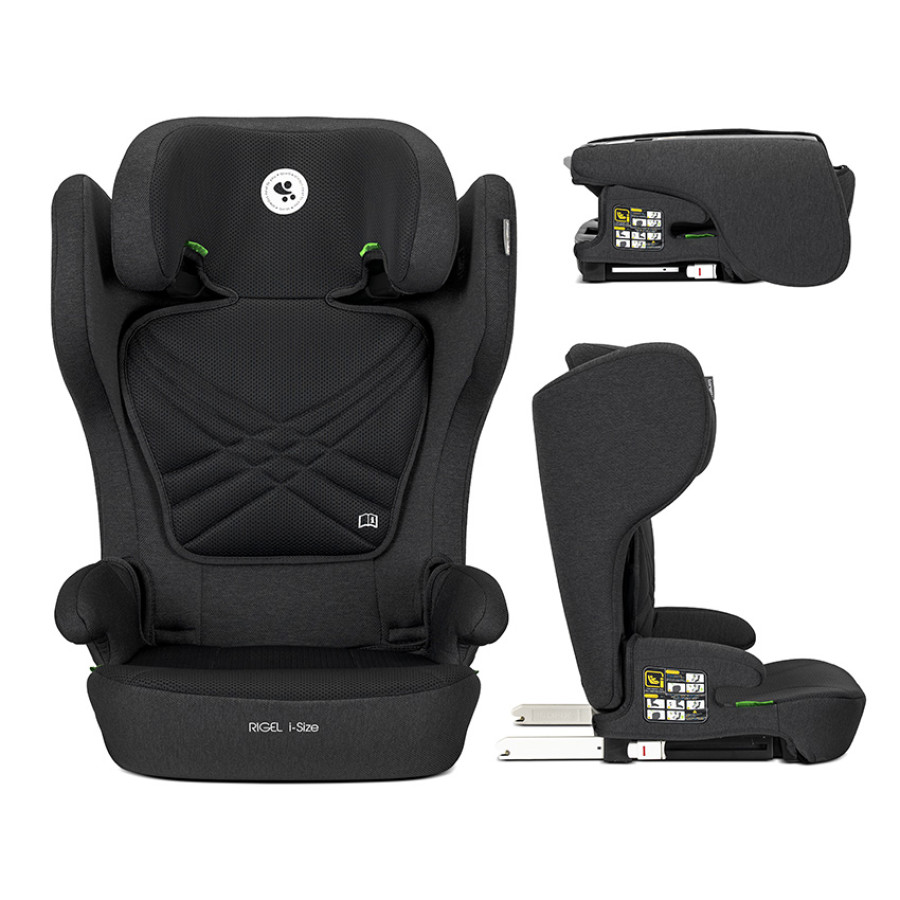 Сгъваем стол за кола Rigel Black i-Size Isofix 100-150 см