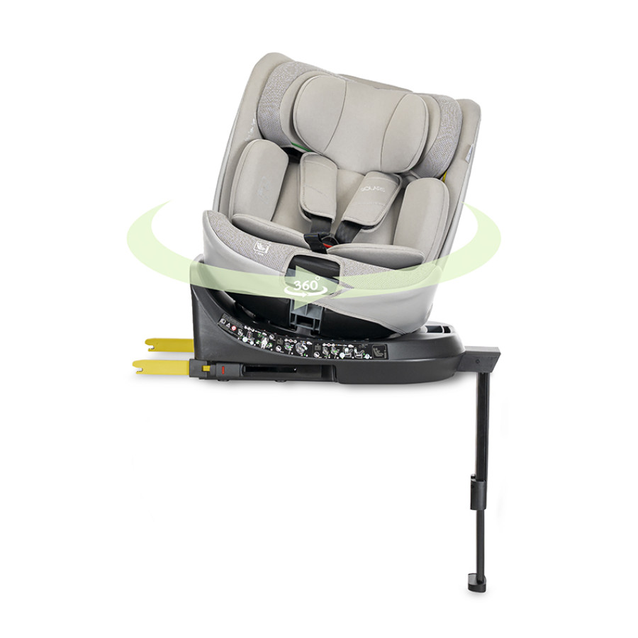 Стол за кола Solaris i-Size Isofix 40-150 cm Support Leg 360 Grey