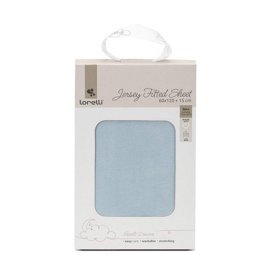 Чаршаф Трико с ластик 60/120 +15 см син