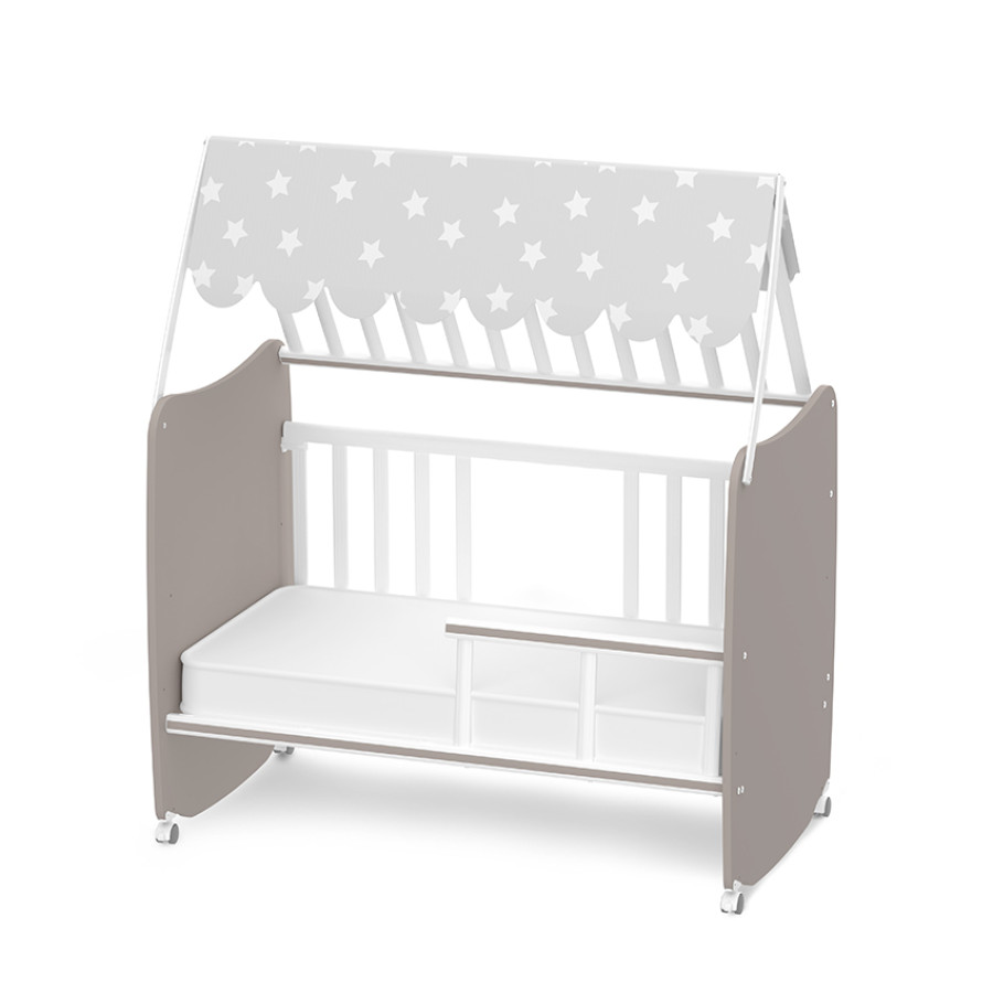 Легло с люлка Stars 60/120 см White and String