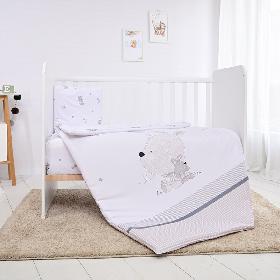 Сет 3 части ранфорс Little Rabbits Grey