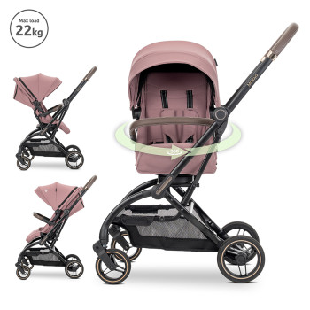 Детска количка до 22 кг с ротация 360 Makaya Pink