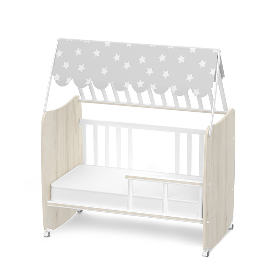 Легло с люлка Stars 60/120 см бяло и светъл дъб