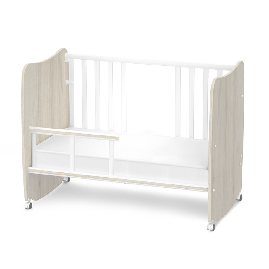 Легло с люлка Stars 60/120 см бяло и светъл дъб