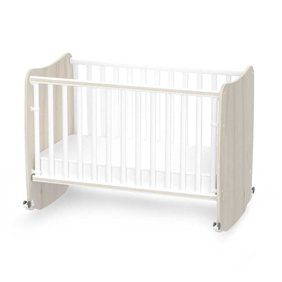 Легло с люлка Stars 60/120 см бяло и светъл дъб