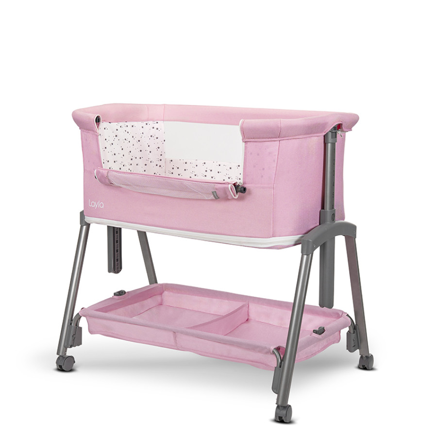 Мини кошара Layla Pink 2в1 с падаща преграда