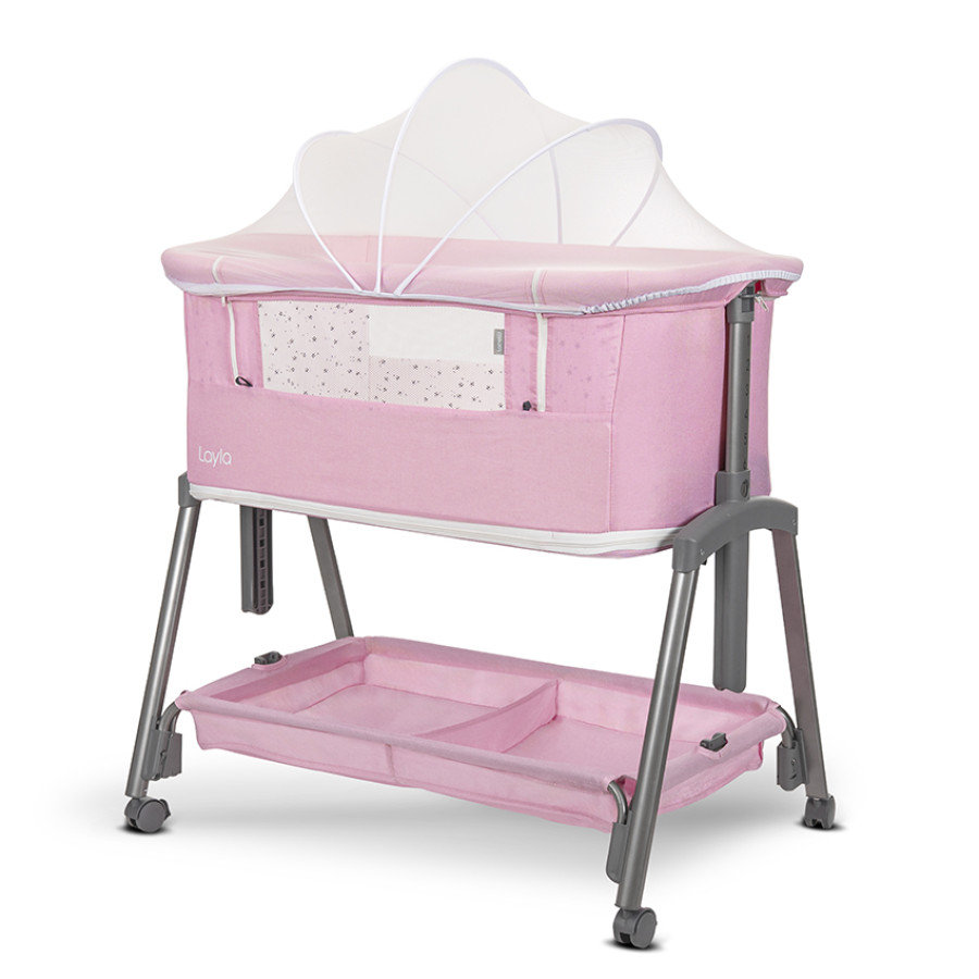 Мини кошара Layla Pink 2в1 с падаща преграда