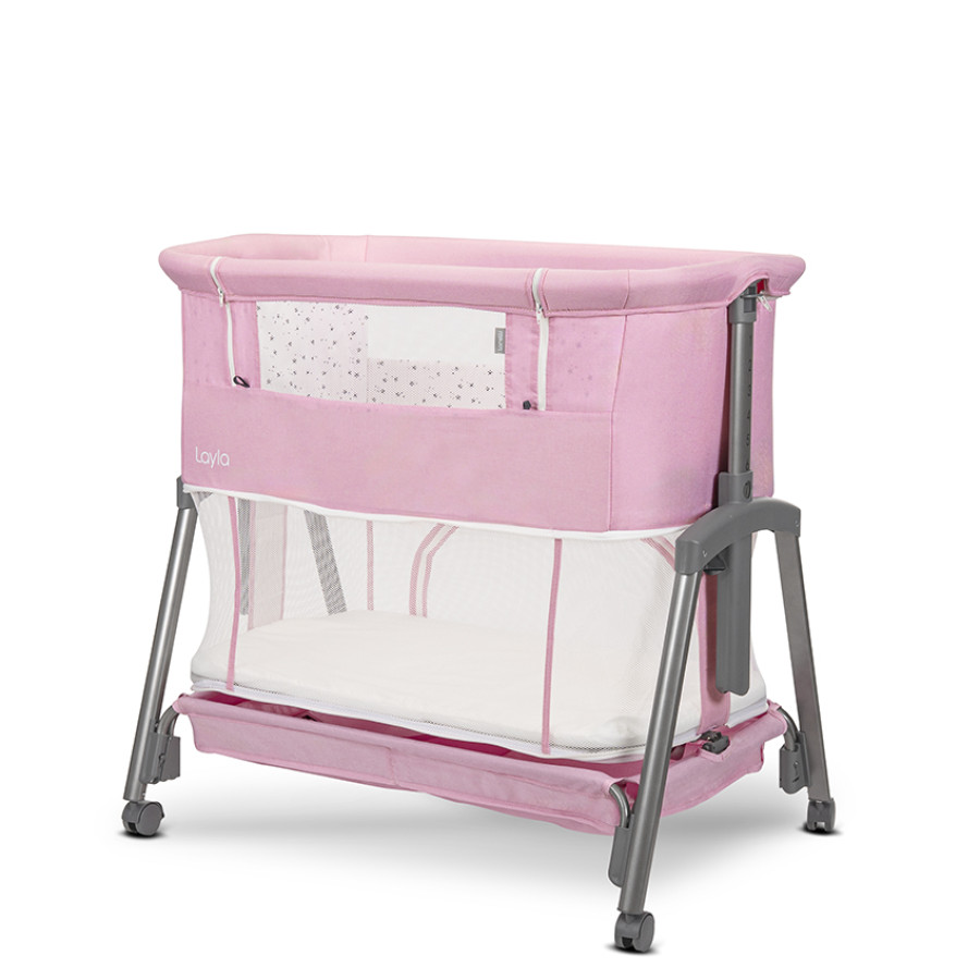 Мини кошара Layla Pink 2в1 с падаща преграда