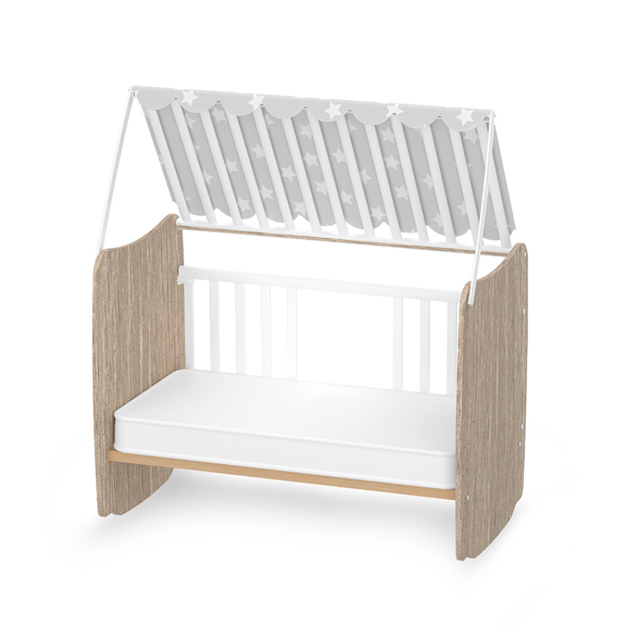 Легло с люлка Stars 60/120 см бяло и кехлибар