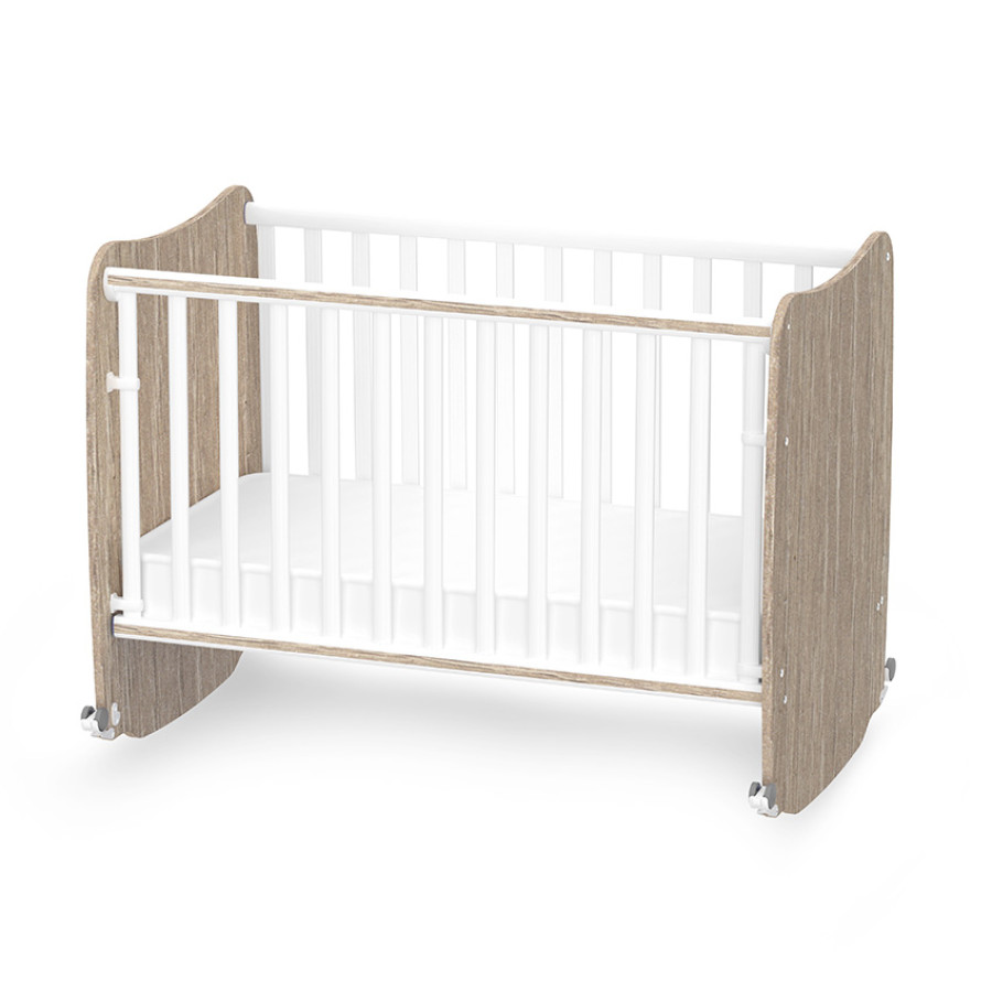 Легло с люлка Stars 60/120 см бяло и кехлибар