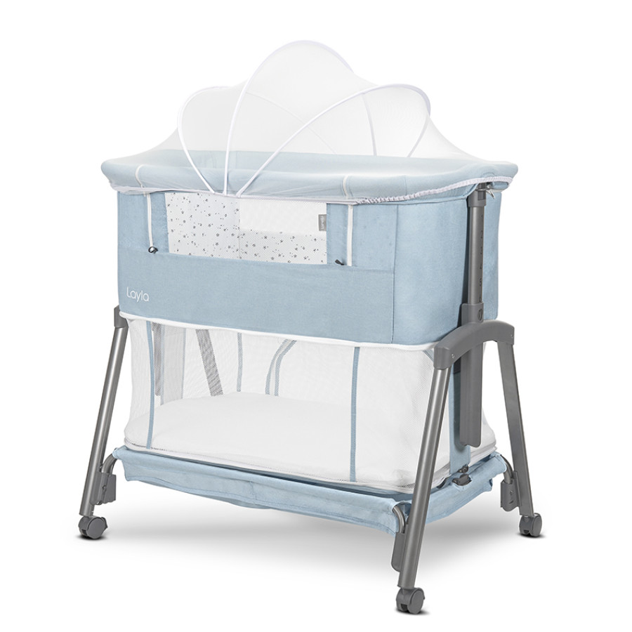 Мини кошара Layla Blue 2в1 с падаща преграда