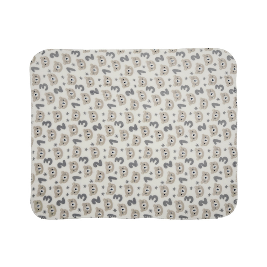 Poffy Duo бяло одеяло с възглавничка бежово мече