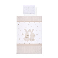 Сет 4 части ранфорс Honey Bunny Beige за детска кошара 60x120 см