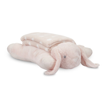 Poffy Duo прасковено розово одеяло с възглавничка