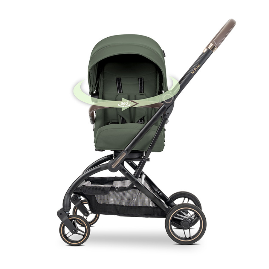 Детска количка Makaya Green до 22 кг с ротация 360