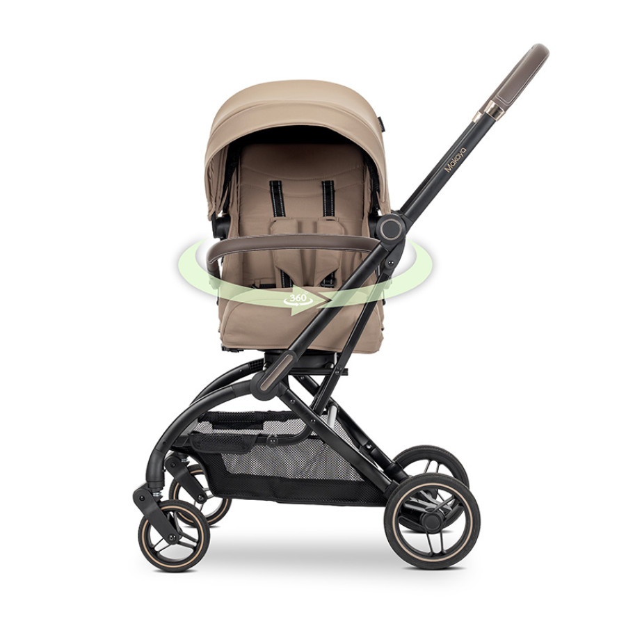 Детска количка Makaya Beige до 22 кг с ротация 360
