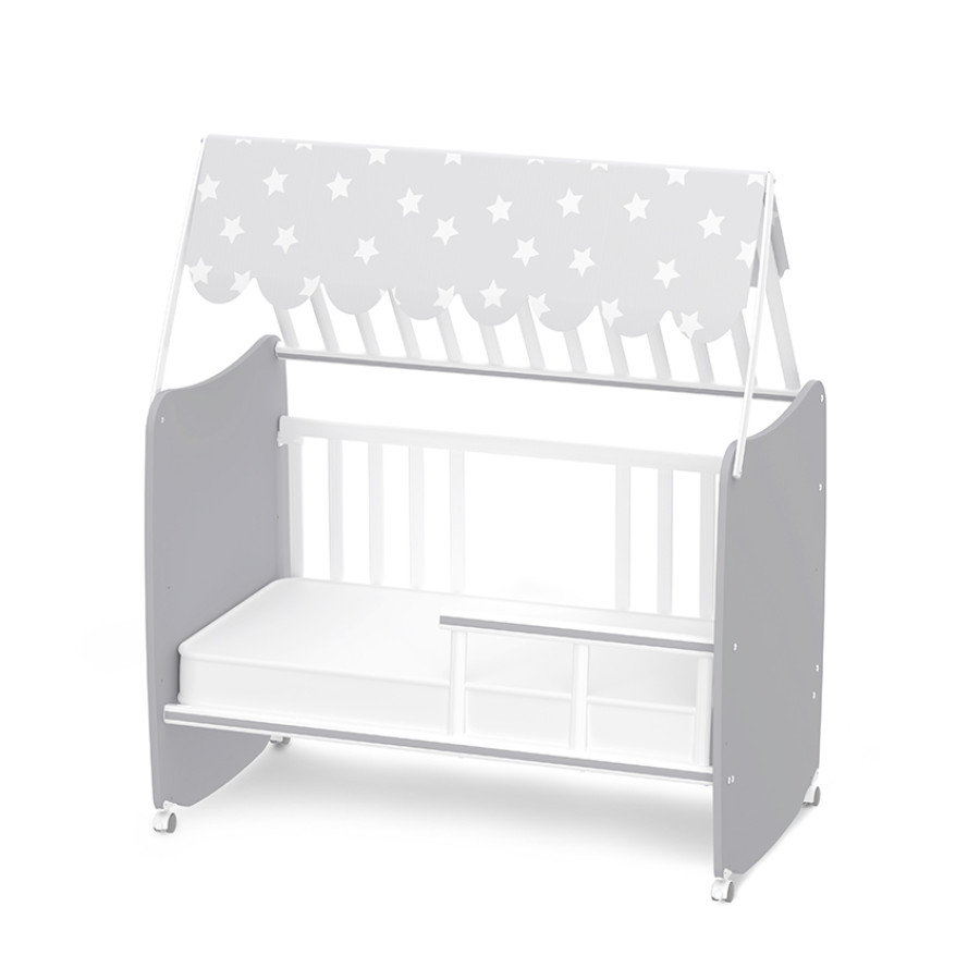 Легло с люлка Stars 60/120 см White and Stone Grey