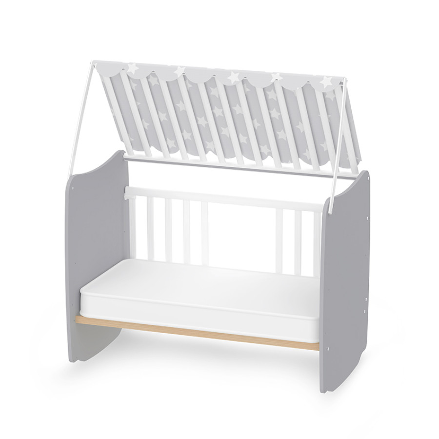 Легло с люлка Stars 60/120 см White and Stone Grey