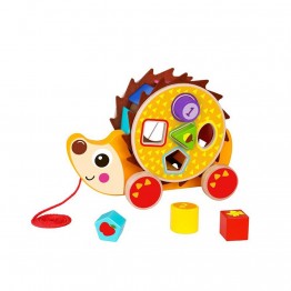 Дървена играчка за дърпане Hedgehog TKE011