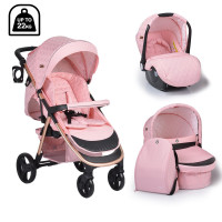 Комбинирана детска количка Noble 3в1 розов